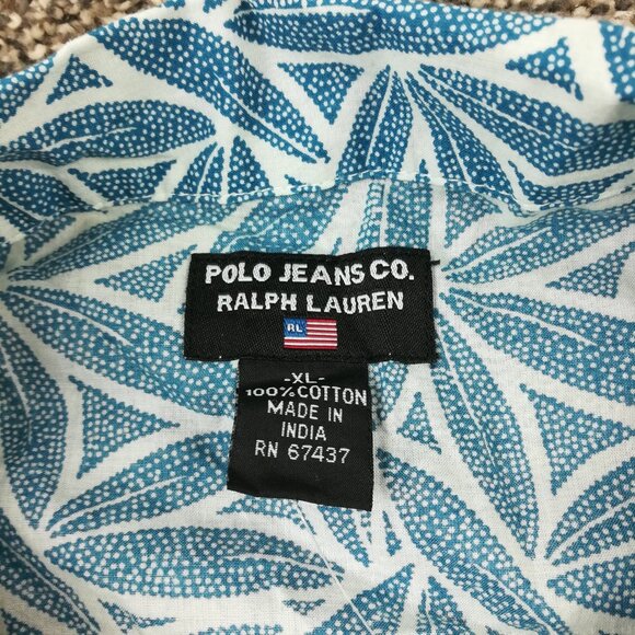 NWT Vintage Polo Ralph Lauren Shirt Floral Hawaiian Camp Loop Collar Mens XL - Picture 5 of 10